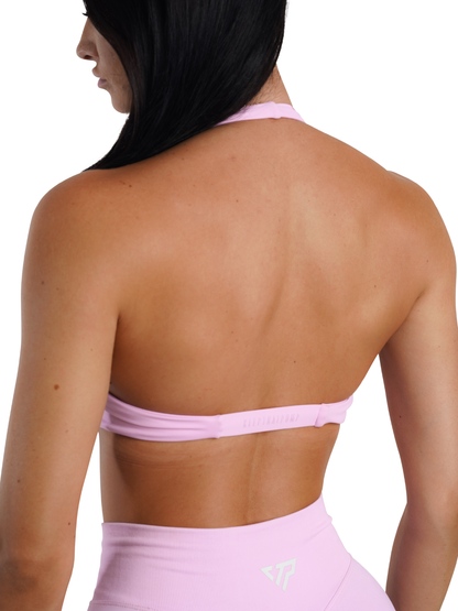 TWIST HALTER BRA - PINK