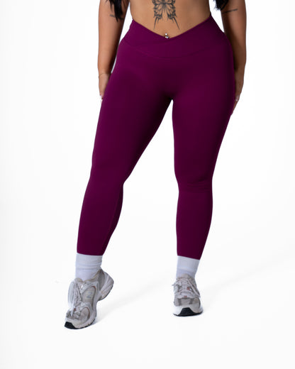 CORE V-WAIST LEGGING - BERRY