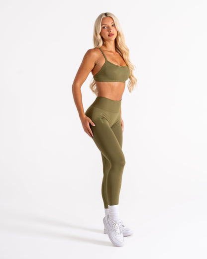 LJ CROP - DARK KHAKI GREEN