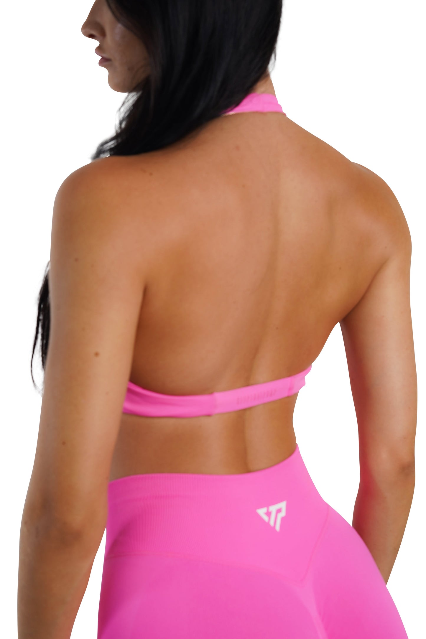 Twist Halter Bra - Neon Pink