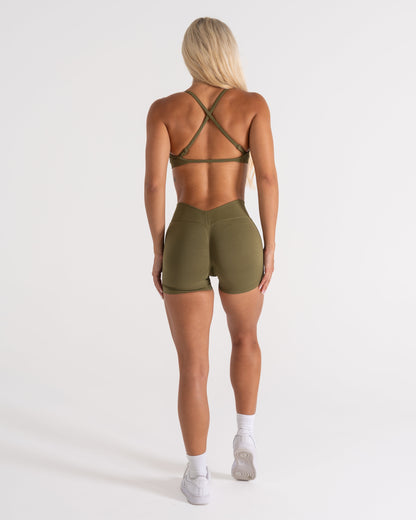 LJ CROP - DARK KHAKI GREEN